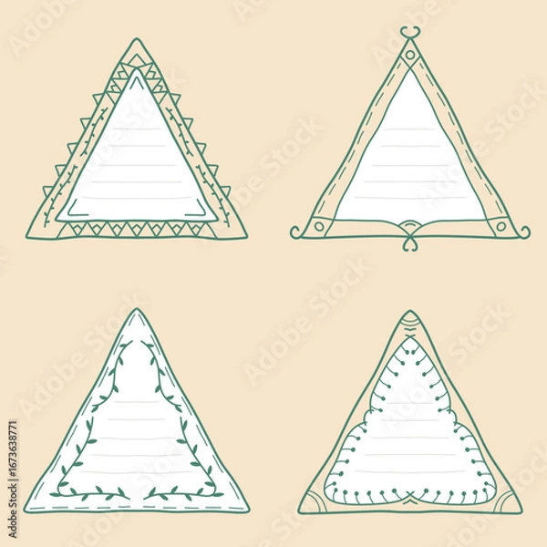 Fototapeta Doodle Hand Drawn Vector Frame Bundle