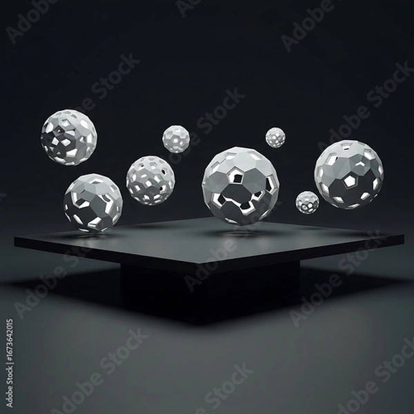 Obraz Floating Geometry: A 3D Exploration