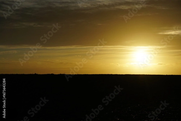 Obraz ニュージーランド　午後10時　海辺の夕陽