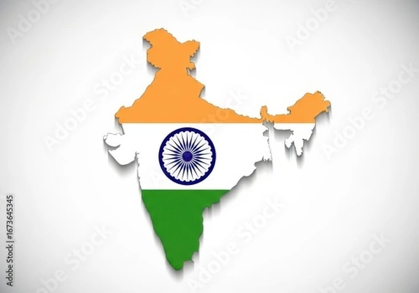 Obraz Map of india adorned with the vibrant colors of the indian national flag