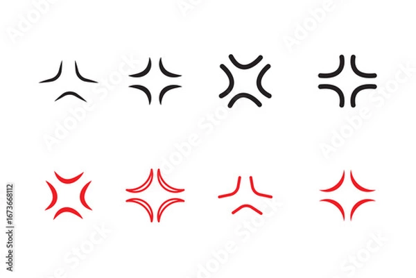 Fototapeta Anger Symbol, Anger Icon. Angry Emoji Sign. Editable Stroke Vector Illustration.