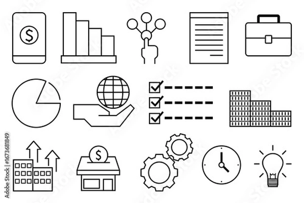 Obraz business icons set