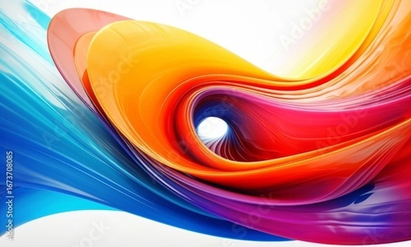 Obraz Fluid Abstract 3D Splash in Vivid Multicolor. Colorful liquid splash creating a dynamic wave effect in bright tones