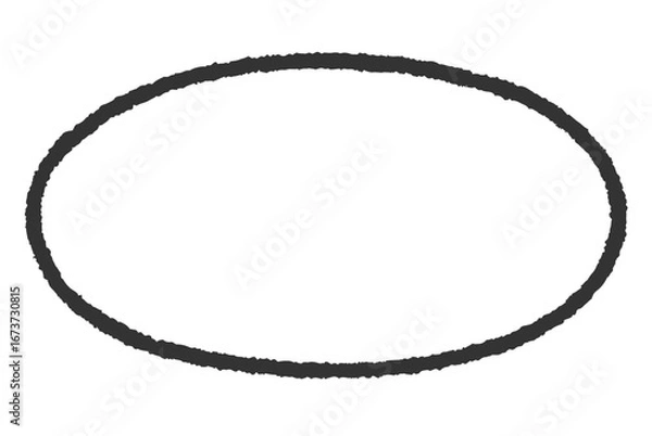 Fototapeta 手書き風の楕円形のフレーム