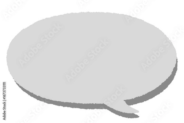 Fototapeta  手書き風の楕円形の吹き出し（影つき）