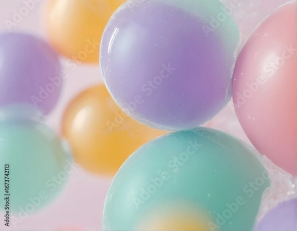 Fototapeta Macro Close-Up of Bubble Shaped Colorful Soap