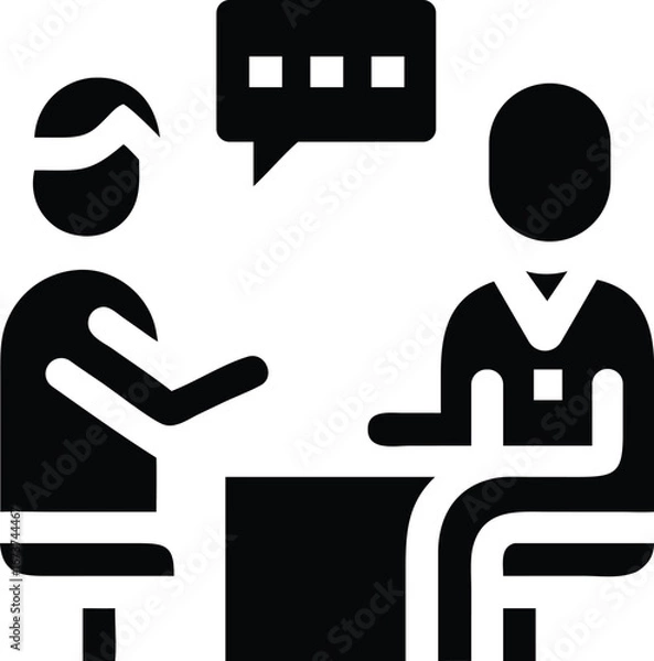 Fototapeta Job interview icon design with transparent background. Vector illustration