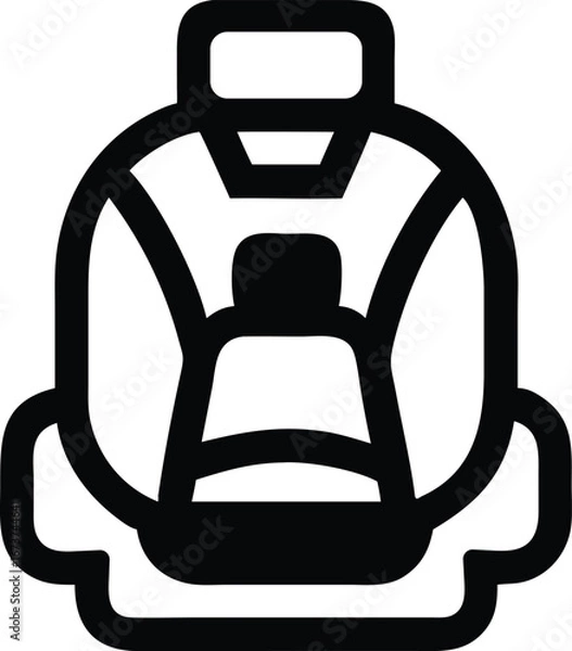 Fototapeta Car seat icon design with transparent background. Vector illustration