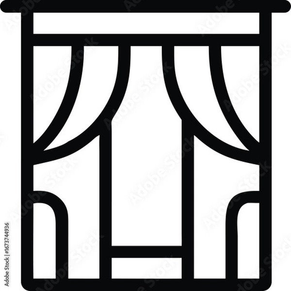 Fototapeta Curtain icon design with transparent background. Vector illustration