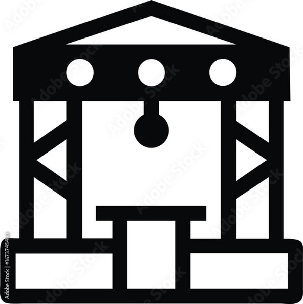 Fototapeta Concert stage icon design with transparent background. Vector illustration