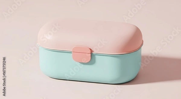 Fototapeta Pastel Lunch Box Illustration Product Design Isolated