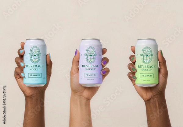 Obraz Soda Can Mockups with Gradient