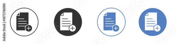 Fototapeta Add document icon simple minimalist Vector EPS