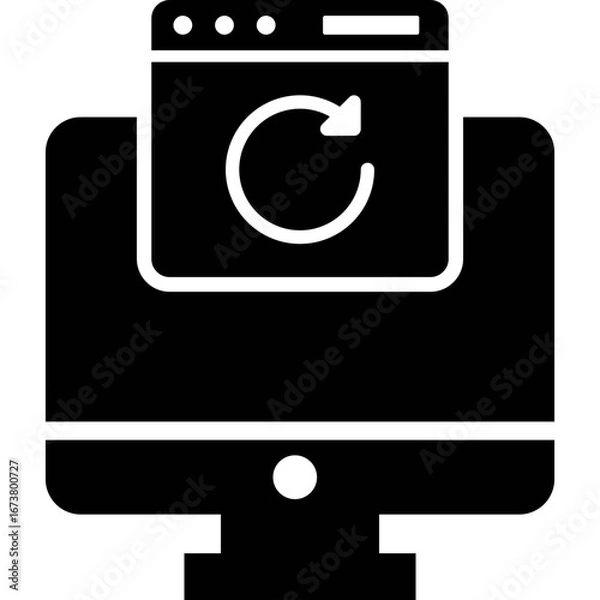 Fototapeta Monitor icon with web icon