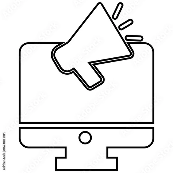 Fototapeta Computer icon with promotion 