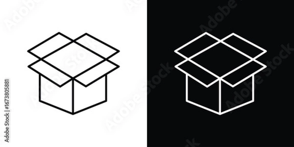 Obraz Open box icon Clip Art design. Line icons