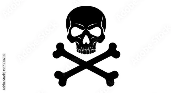 Fototapeta Shadow Skull & Bones: Bold Vector Art