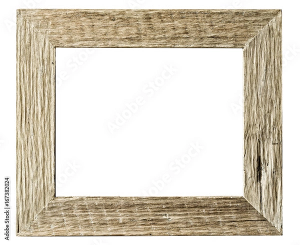 Fototapeta Frame wood vintage style : isolated on white background.
