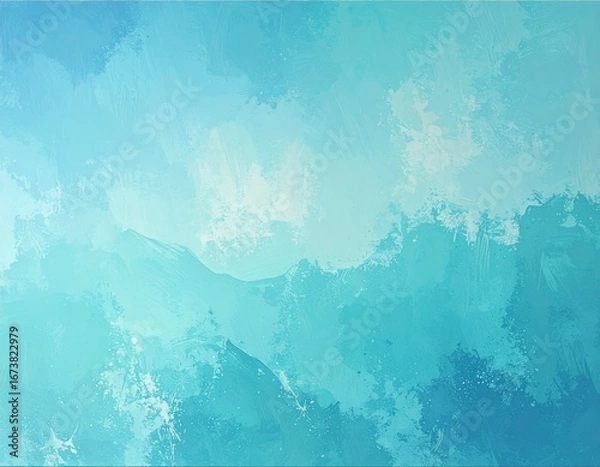 Fototapeta Cyan Gradient Texture Background Turquoise, Ice, and Bright Cool Hues with Fluid Acrylic Design