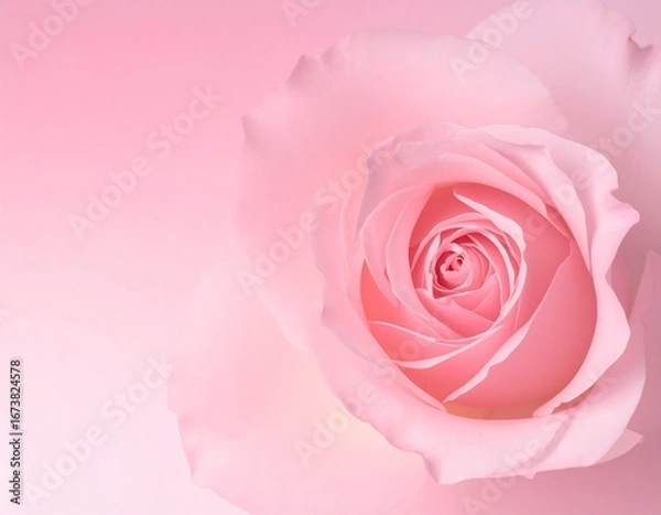 Fototapeta Blush Pink Gradient Texture Background Rose, Pastel, and Gentle Hues with a Single Rose Blossom