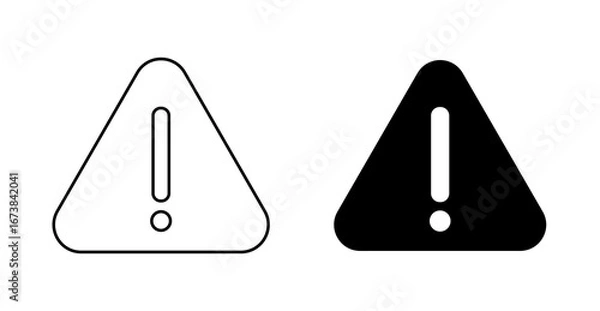 Obraz Warning Alert Icon Set – Caution Sign, Danger Triangle, Hazard Attention Symbol Vector