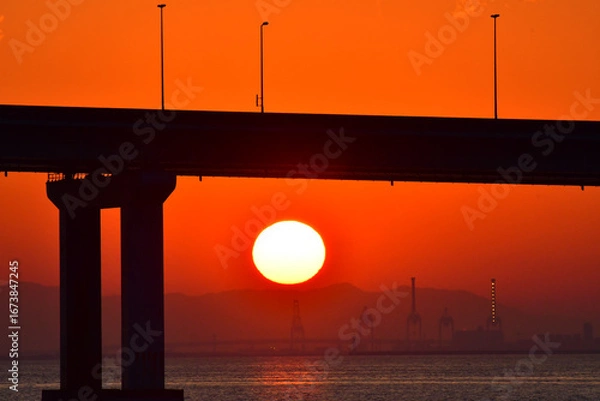 Obraz 甲子園浜の夕景