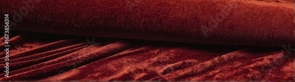 Fototapeta Close-Up of Flowing Velvet Fabric in Warm Autumn Hues