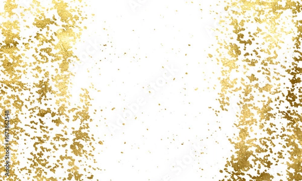 Fototapeta Golden Abstract shiny gold glitter design element. golden foil frame.Gold paint smear stroke stain. gold sparkle splatter border png frame on transparent background.Design templates for company. 