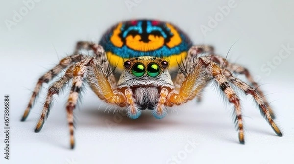 Obraz Colorful jumping spider close-up