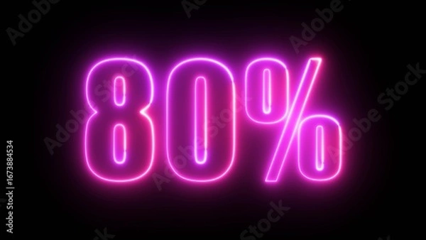 Fototapeta 80% percentage infographic set. Eighty circle diagram, pie donut chart, progress bar. 80 percent loading data icon. Vector concept collection.

