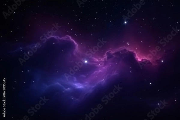 Fototapeta Vast Cosmic Nebula With Distant Stars in Deep Space
