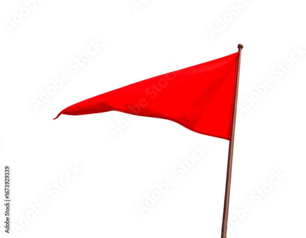 Fototapeta Red Flag on Transparent Background