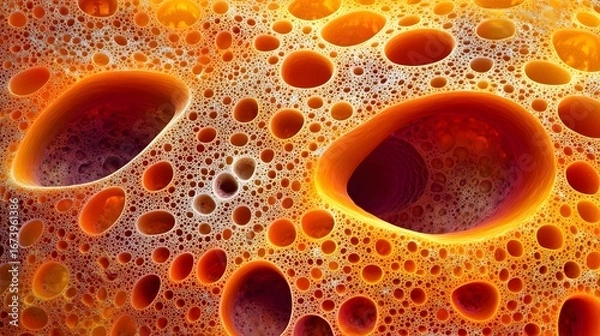 Fototapeta Abstract Orange Cellular Structure Background Texture