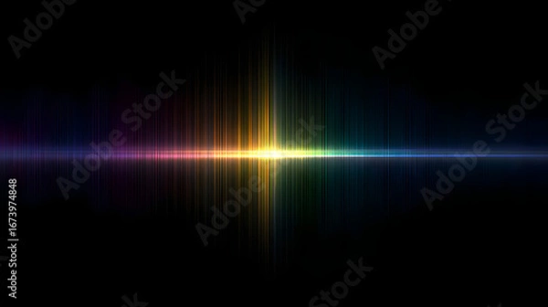 Fototapeta Minimalist abstract background with subtle light streaks and spectral gradients hinting at ai and hyperspectral data