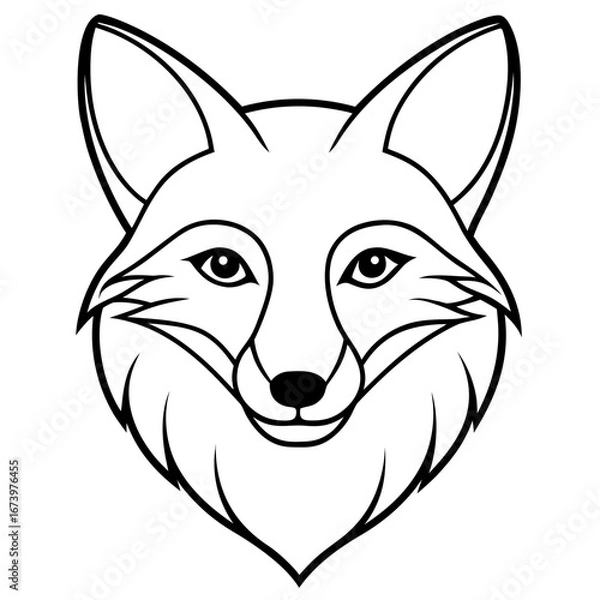 Obraz Minimalist Fox Head Vector Illustration