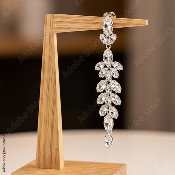 Obraz Long crystal earrings 