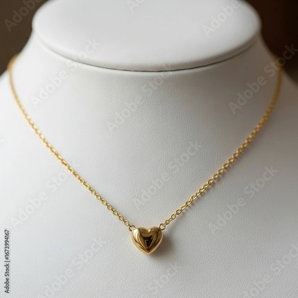 Obraz Gold necklace with heart shape