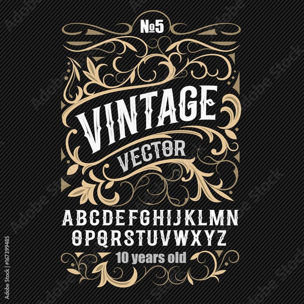 Obraz Vintage label font. Alcohol label style.