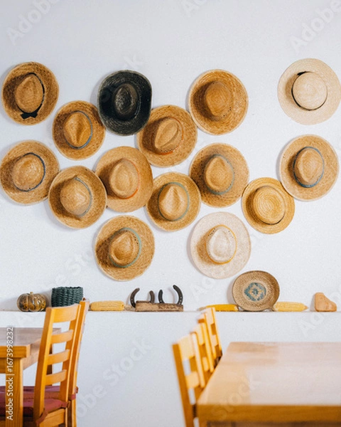 Fototapeta old fashioned objects with hats