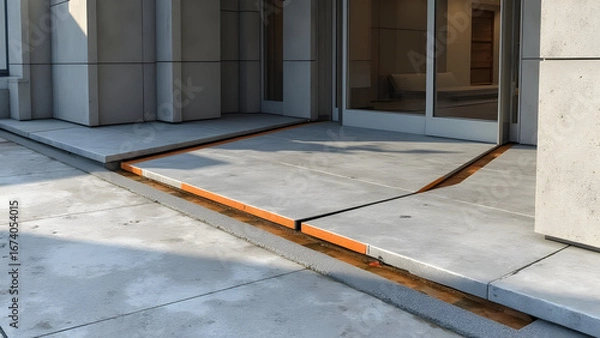 Obraz Commercial Building Entrance Crack Routing Polyurethane Sealant