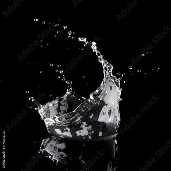 Obraz Splash of water. Isolate on black background