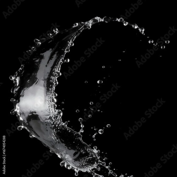 Obraz Splash of water. Isolate on black background