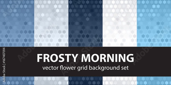Fototapeta Flower pattern set Frosty Morning. Vector seamless backgrounds