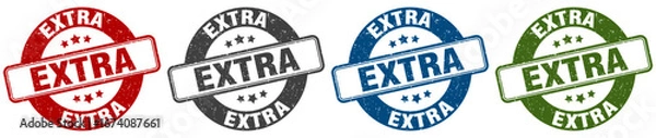 Fototapeta extra stamp. extra round stamp set isolated on white background