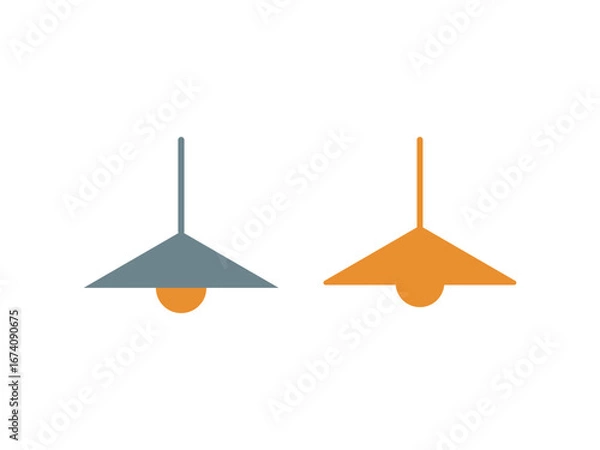 Obraz シンプルなペンダント照明のアイコンのイラストのセット