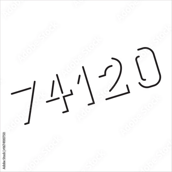 Obraz number icon in line style