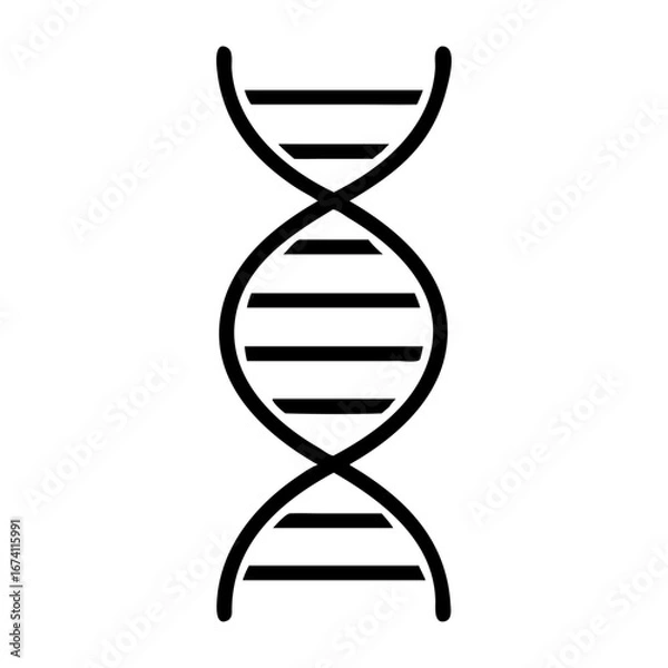 Obraz Dynamic DNA helix illustration representing scientific discovery, biology, and genetic research