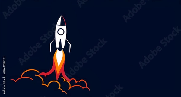 Fototapeta simple rocket vector, rocket fuel booster, rocket art isolated, children’s rocket cartoon, fantasy rocket vector, rocket launch silhouette, space rocket cartoon, rocket in sky vector, rocket symbol, r