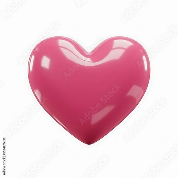 Obraz Pink Heart: Glossy 3D Render