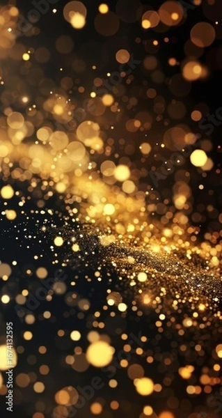 Obraz Golden Bokeh Light Background – Elegant Abstract Sparkle Texture